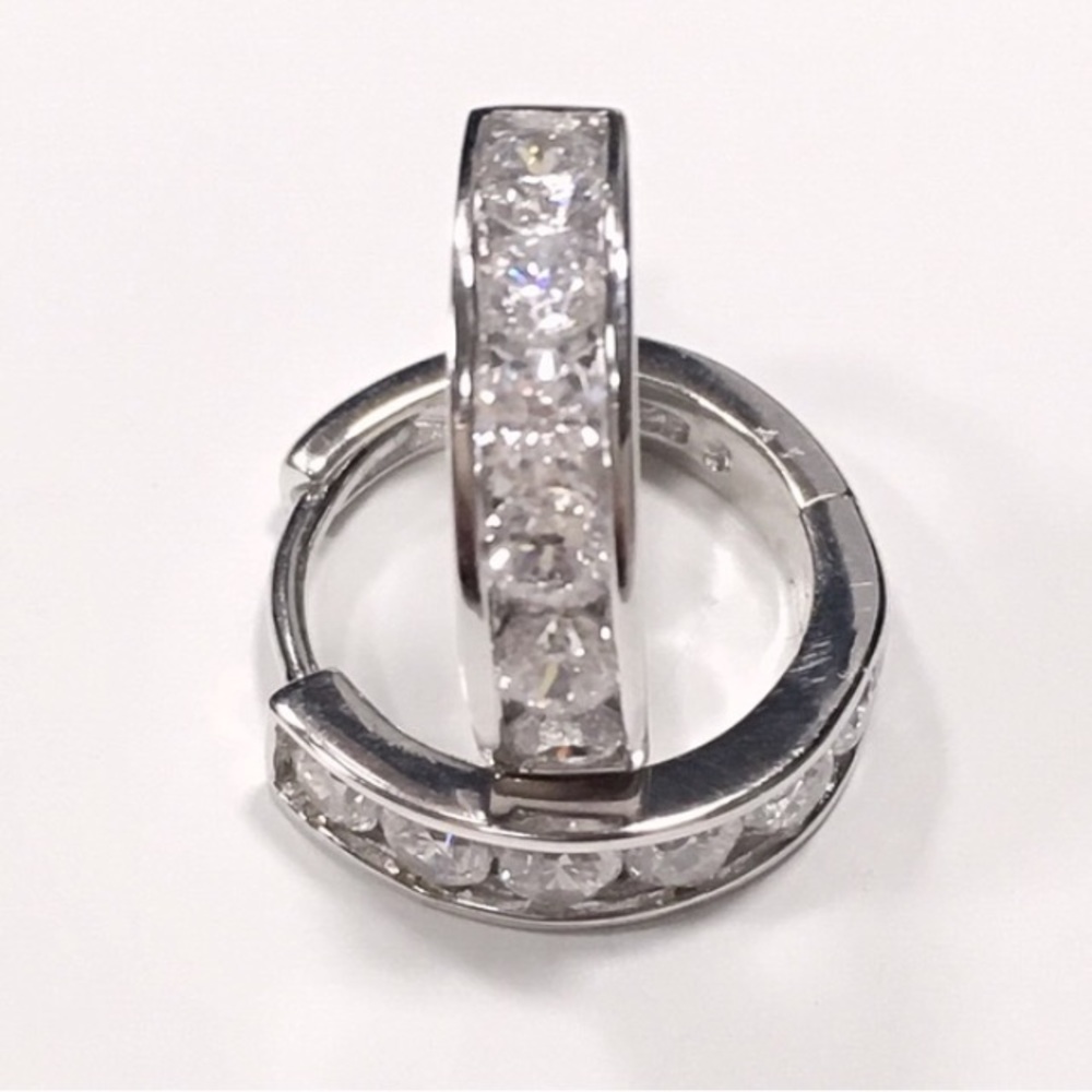 CZ Ear Huggers Sterling Silver